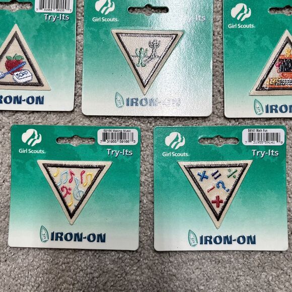 NEW Girl Scouts Try-Its Iron-On Badges Patches Lot of 8 Manners Math Fun Habits - Picture 5 of 8